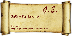 Győrffy Endre névjegykártya